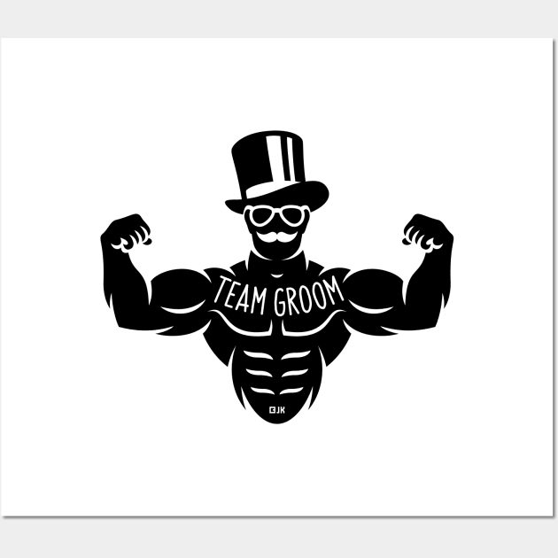 Team Groom (Stag Night / Bachelor Party / Tattoo / Black) Wall Art by MrFaulbaum